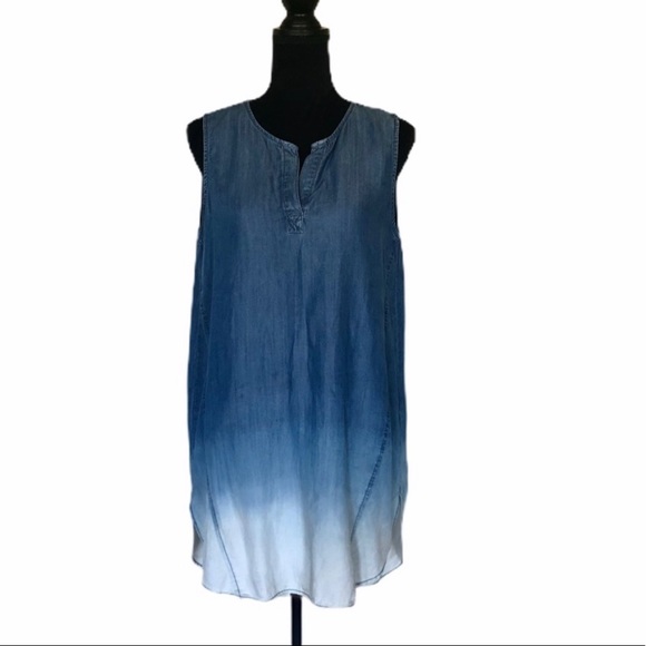 BeachLunchLounge pullover sleeveless 100% lyocell tie dye tunic top size large - Picture 3 of 10